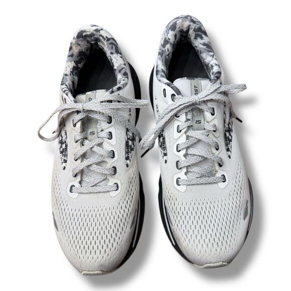 Brooks Ghost 15 Running Sneakers Shoes White Ebony Oyster Activewear Women’s 9 - Picture 3 of 10